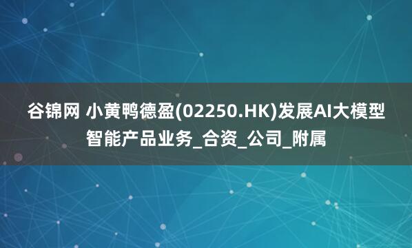 谷锦网 小黄鸭德盈(02250.HK)发展AI大模型智能产品业务_合资_公司_附属